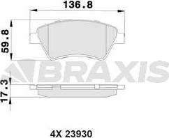 Braxis AB0018 - Гальмівні колодки, дискові гальма avtolavka.club