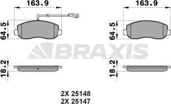 Braxis AB0199 - Гальмівні колодки, дискові гальма avtolavka.club