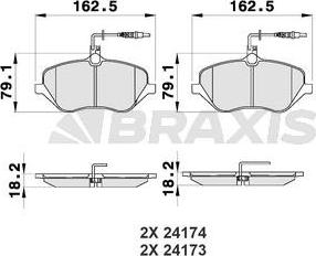 Braxis AB0194 - Гальмівні колодки, дискові гальма avtolavka.club