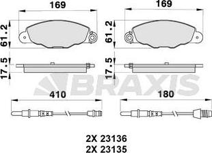 Braxis AB0197 - Гальмівні колодки, дискові гальма avtolavka.club