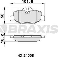 Braxis AB0164 - Гальмівні колодки, дискові гальма avtolavka.club