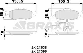 Braxis AB0116 - Гальмівні колодки, дискові гальма avtolavka.club