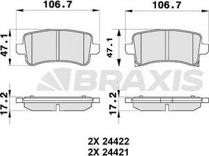 Braxis AB0180 - Гальмівні колодки, дискові гальма avtolavka.club