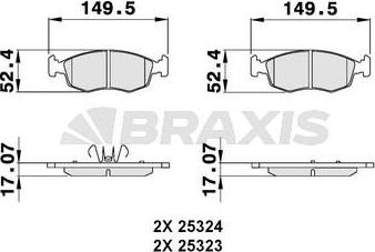Braxis AB0135 - Гальмівні колодки, дискові гальма avtolavka.club