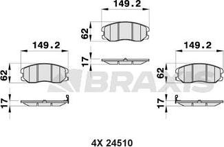 Braxis AB0172 - Гальмівні колодки, дискові гальма avtolavka.club