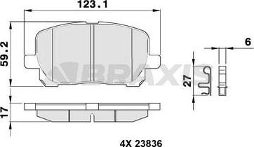 Braxis AB0392 - Гальмівні колодки, дискові гальма avtolavka.club