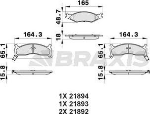 Braxis AB0346 - Гальмівні колодки, дискові гальма avtolavka.club