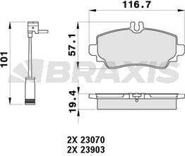 Braxis AB0358 - Гальмівні колодки, дискові гальма avtolavka.club