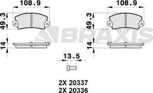 Braxis AB0314 - Гальмівні колодки, дискові гальма avtolavka.club