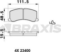 Braxis AB0317 - Гальмівні колодки, дискові гальма avtolavka.club