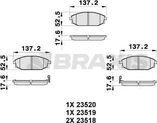 Braxis AB0338 - Гальмівні колодки, дискові гальма avtolavka.club