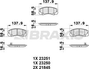 Braxis AB0325 - Гальмівні колодки, дискові гальма avtolavka.club