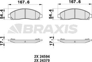 Braxis AB0377 - Гальмівні колодки, дискові гальма avtolavka.club