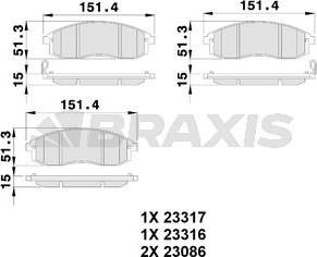 Braxis AB0243 - Гальмівні колодки, дискові гальма avtolavka.club