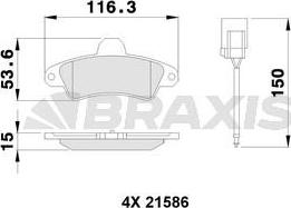 Braxis AB0252 - Гальмівні колодки, дискові гальма avtolavka.club