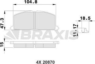 Braxis AB0215 - Гальмівні колодки, дискові гальма avtolavka.club
