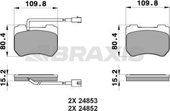 Braxis AB0233 - Гальмівні колодки, дискові гальма avtolavka.club