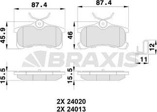 Braxis AB0237 - Гальмівні колодки, дискові гальма avtolavka.club