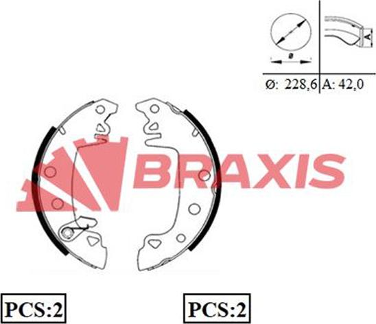 Braxis AC0001 - Комплект гальм, барабанний механізм avtolavka.club