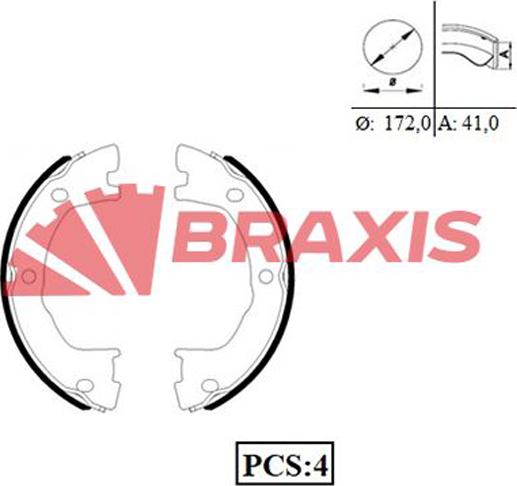 Braxis AC0076 - Комплект гальм, ручник, парковка avtolavka.club