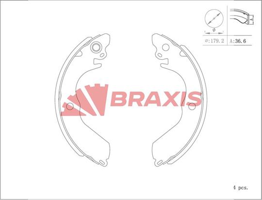 Braxis AC0153 - Комплект гальм, барабанний механізм avtolavka.club