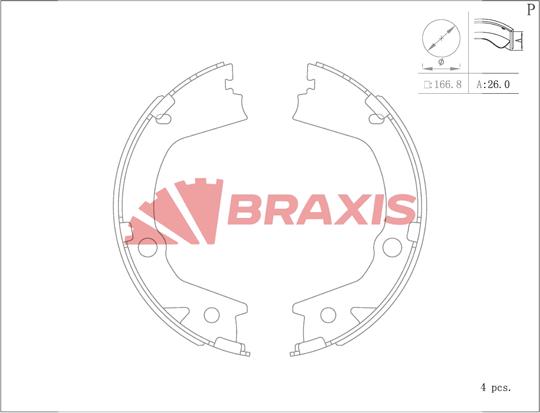 Braxis AC0174 - Комплект гальм, ручник, парковка avtolavka.club