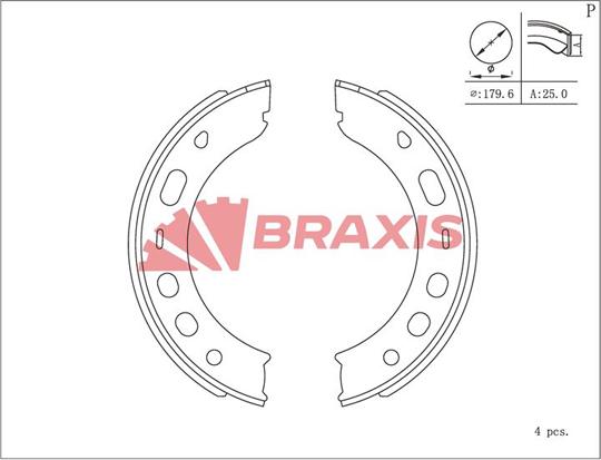 Braxis AC0205 - Комплект гальм, ручник, парковка avtolavka.club