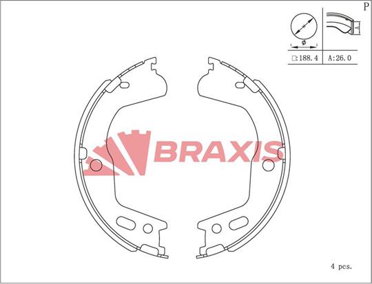 Braxis AC0214 - Комплект гальм, ручник, парковка avtolavka.club