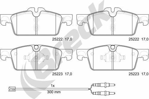 Breck 25222 00 701 00 - Гальмівні колодки, дискові гальма avtolavka.club