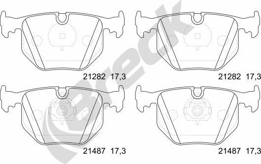 Breck 21282 00 702 00 - Гальмівні колодки, дискові гальма avtolavka.club