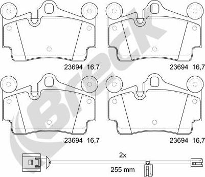 Breck 23694 00 553 00 - Гальмівні колодки, дискові гальма avtolavka.club