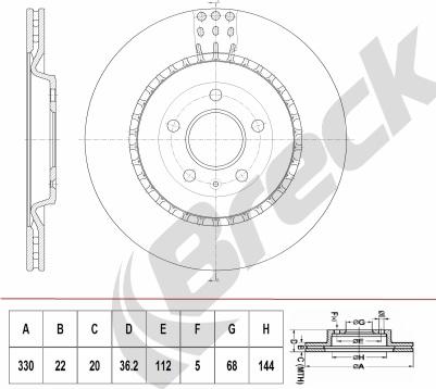 Breck BR 413 VH100 - Гальмівний диск avtolavka.club