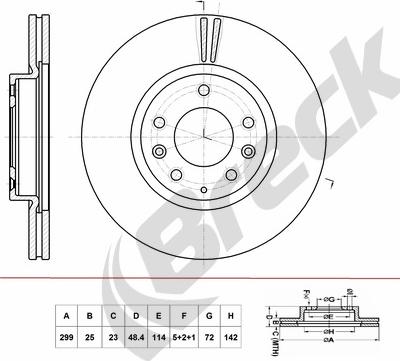 Breck BR 434 VA100 - Гальмівний диск avtolavka.club