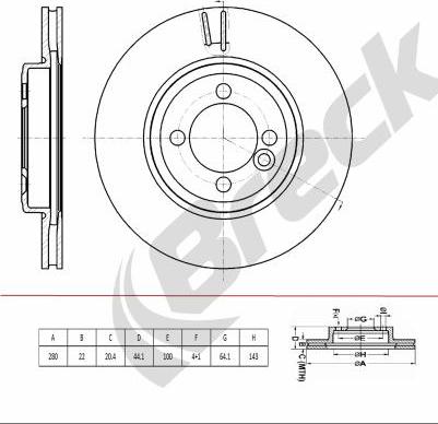 Breck BR 438 VH100 - Гальмівний диск avtolavka.club