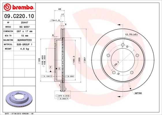 Breco BS 9057 - Гальмівний диск avtolavka.club