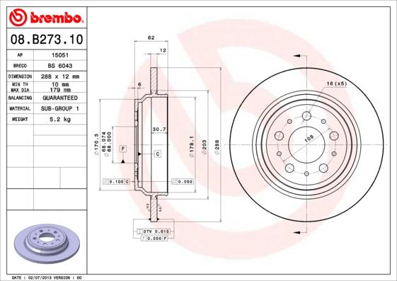 Breco BS 6043 - Гальмівний диск avtolavka.club