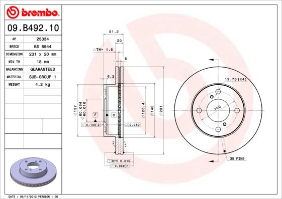 Breco BS 8944 - Гальмівний диск avtolavka.club