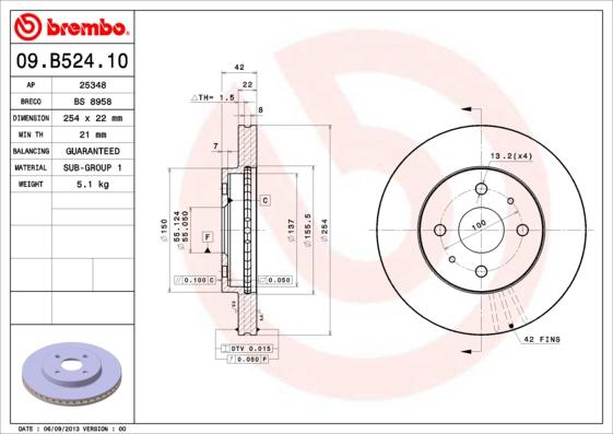 Breco BS 8958 - Гальмівний диск avtolavka.club