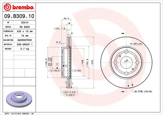 Breco BS 8920 - Гальмівний диск avtolavka.club