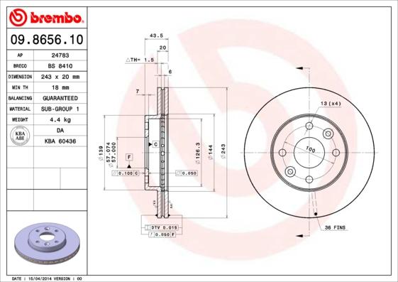 Breco BS 8410 - Гальмівний диск avtolavka.club