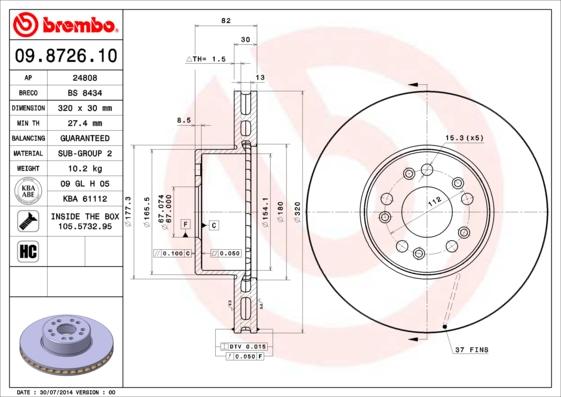 Breco BS 8434 - Гальмівний диск avtolavka.club