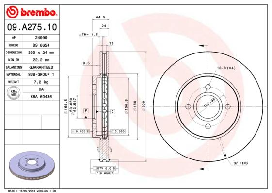 Breco BS 8624 - Гальмівний диск avtolavka.club