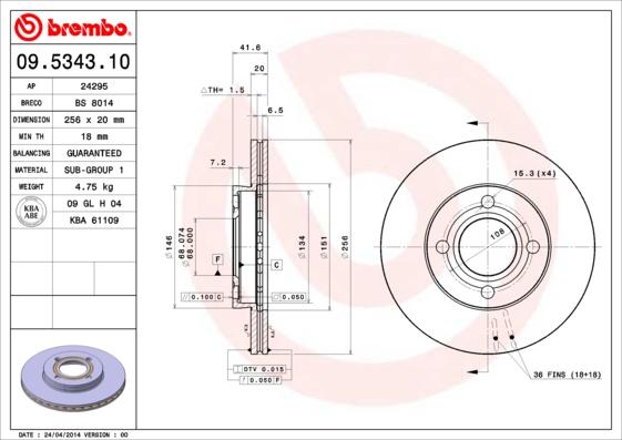 Breco BS 8014 - Гальмівний диск avtolavka.club