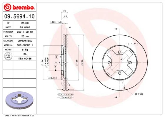 Breco BS 8107 - Гальмівний диск avtolavka.club