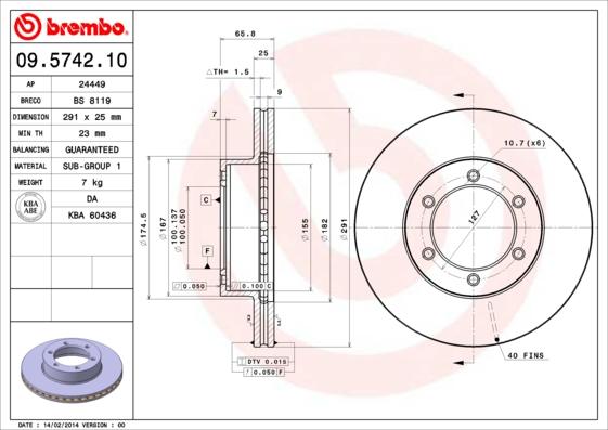 Breco BS 8119 - Гальмівний диск avtolavka.club