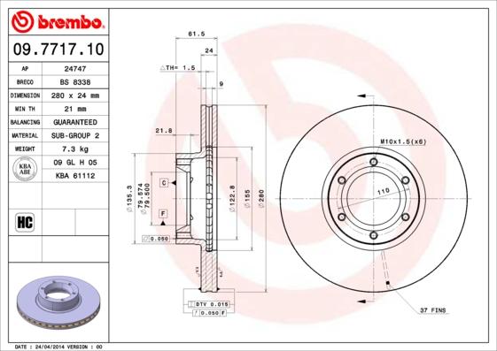 Breco BS 8338 - Гальмівний диск avtolavka.club