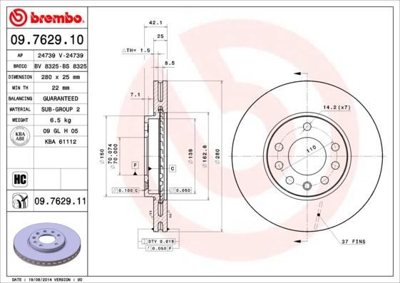 Breco BS 8325 - Гальмівний диск avtolavka.club