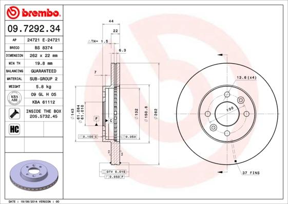 Breco BS 8374 - Гальмівний диск avtolavka.club