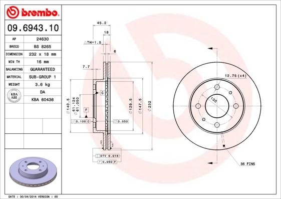 Breco BS 8265 - Гальмівний диск avtolavka.club