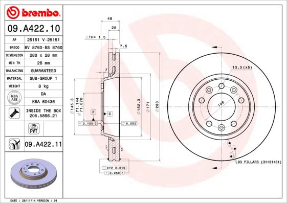 Breco BS 8760 - Гальмівний диск avtolavka.club